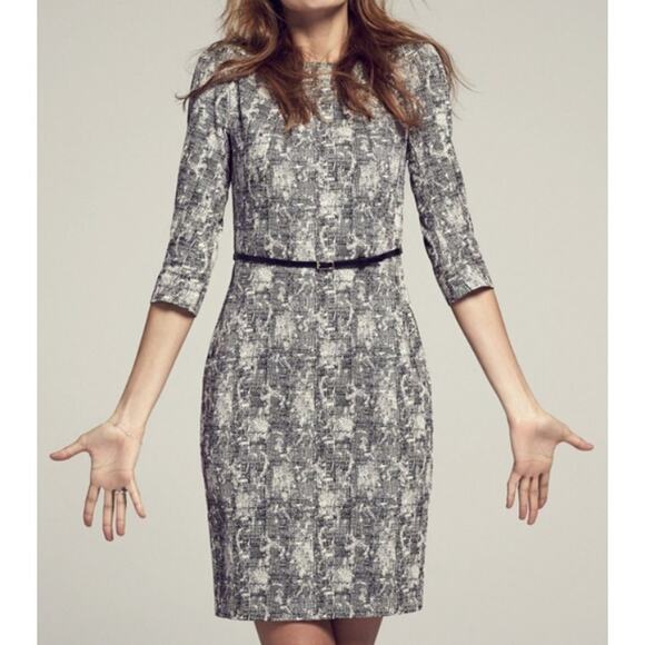 MM Lafleur Dresses & Skirts - MM. LaFleur The Etsuko Sheath Dress 3/4 Sleeve Crackle Black Women's Plus 1X 20